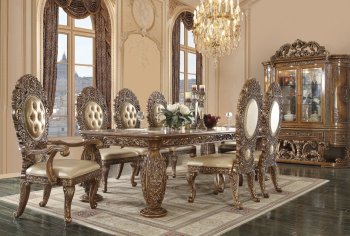 Constantine Dining Table DN00477 Brown & Gold by Acme w/Options [AMDS-DN00477 Constantine]