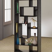 Black Finish Modern Bookcase w/Shelves & Display Space