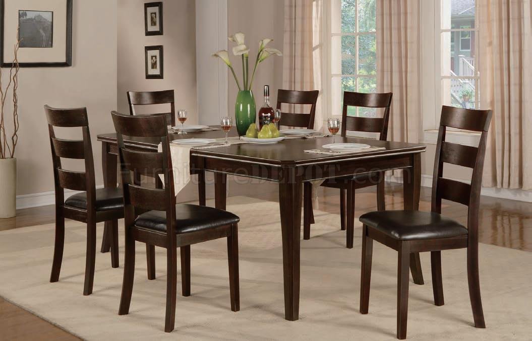 Slat back espresso dining chairs in Dining Room Furniture