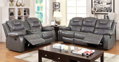 Grandolf Reclining Sofa CM6813 in Gray Leather Match w/Options