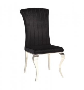 Carone Dining Chair Set of 4 105072 in Black Velvet by Coaster [CRDC-105072 Carone Black]