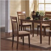 5 Pc Walnut Finish Contemporary Dinette With Cushioned Seats