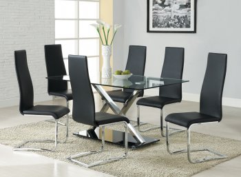 Nameth 102320 Dining Table by Coaster w/Optional Black Chairs [CRDS-102320-100515BLK Nameth]