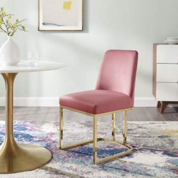 Amplify Dining Chair Set of 2 in Dusty Rose Velvet by Modway [MWDC-3810 Amplify Dusty Rose]