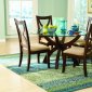 Rich Espresso Finish Clear Glass Top Modern 5Pc Dining Set