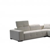 White Italian Leather Modern Sectional Sofa /Adjustable Headrest