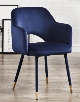 Applewood Accent Chair 59852 Set of 2 in Blue Velvet by Acme