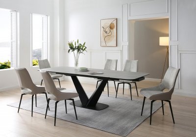 9189 Dining Table by ESF w/Optional 1239 Beige Chairs
