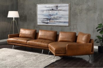 Tricia Sectional Sofa LV01979 in Chocolate Leather by Acme [AMSS-LV01979 Tricia]
