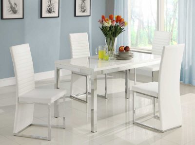 2447 Clarice Dining Table by Homelegance in White w/Options