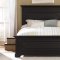 Black Rubbed Finish Transitional Panel Bed w/Optional Case Goods