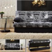 Grey Farbic Elegant Sofa Bed w/Storage