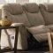 Tan Fabric Modern Motion Sectional Sofa w/Optional Recliner