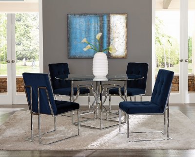 Starlight Dining Room Set 5Pc 192561 in Chrome by Coaster