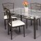 Gold Brushed Pewter Base Dinette w/Clear Glass Top Table