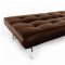 Chocolate, Black or White Leatherette Modern Convertible sofa