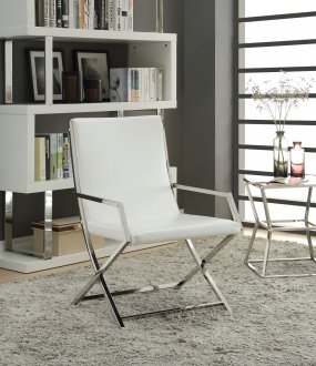 Rafael Set of 2 Accent Chairs 59775 in White PU by Acme