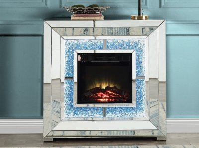 Noralie Fireplace w/LED AC00514 in Mirrored by Acme