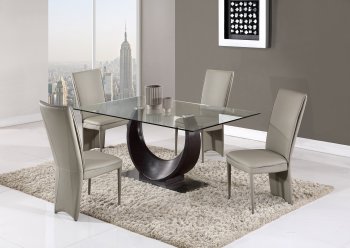 D2185DT Dining Table in Wenge by Global w/Optional Taupe Chairs [GFDS-D2185DT-D6605DC-TAUPE]