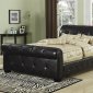 304240 Upholstered Sleigh Bed by Coaster in Black Faux Leather