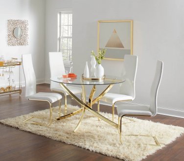 Chanel 5Pc Dinette Set in Brass by Coaster w/Options