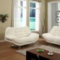 Beige Full Bonded Leather Modern Sofa w/Optional Loveseat