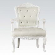 59130 Pascal Accent Chair in White Leatherette by Acme