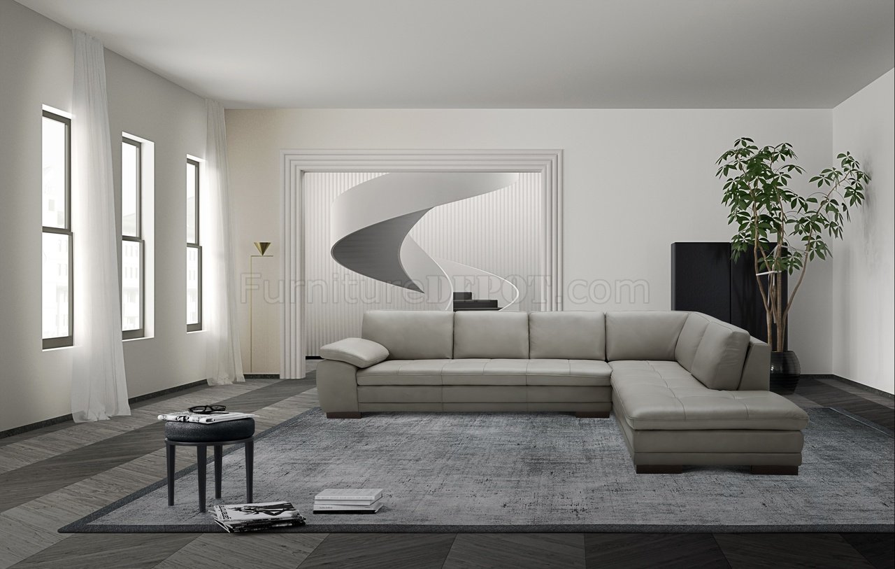 625 Sectional Sofa in Grey Italian Leather by J&M - Click Image to Close