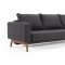 Cassius Quilt Sofa Bed in Grey w/Wood Legs by Innovation