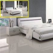 White Vela Bedroom w/Upholstered Bed & Optional Casegoods