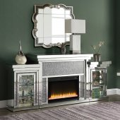 Noralie Fireplace w/LED AC00524 in Mirrored by Acme