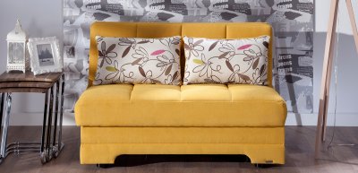 Twist Optimum Yellow Loveseat Sleeper in Fabric by Istikbal