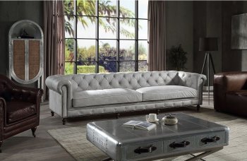 Ofer Sofa LV02404 in Vintage White Top Grain Leather by Acme [AMS-LV02404 Ofer]
