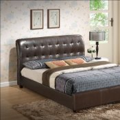 G2595 Upholstered Bed in Dark Brown Leatherette by Glory
