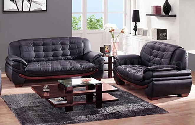 Loveseat Modern Elegant Living Room Set, Elegant Leather Living Room Furniture