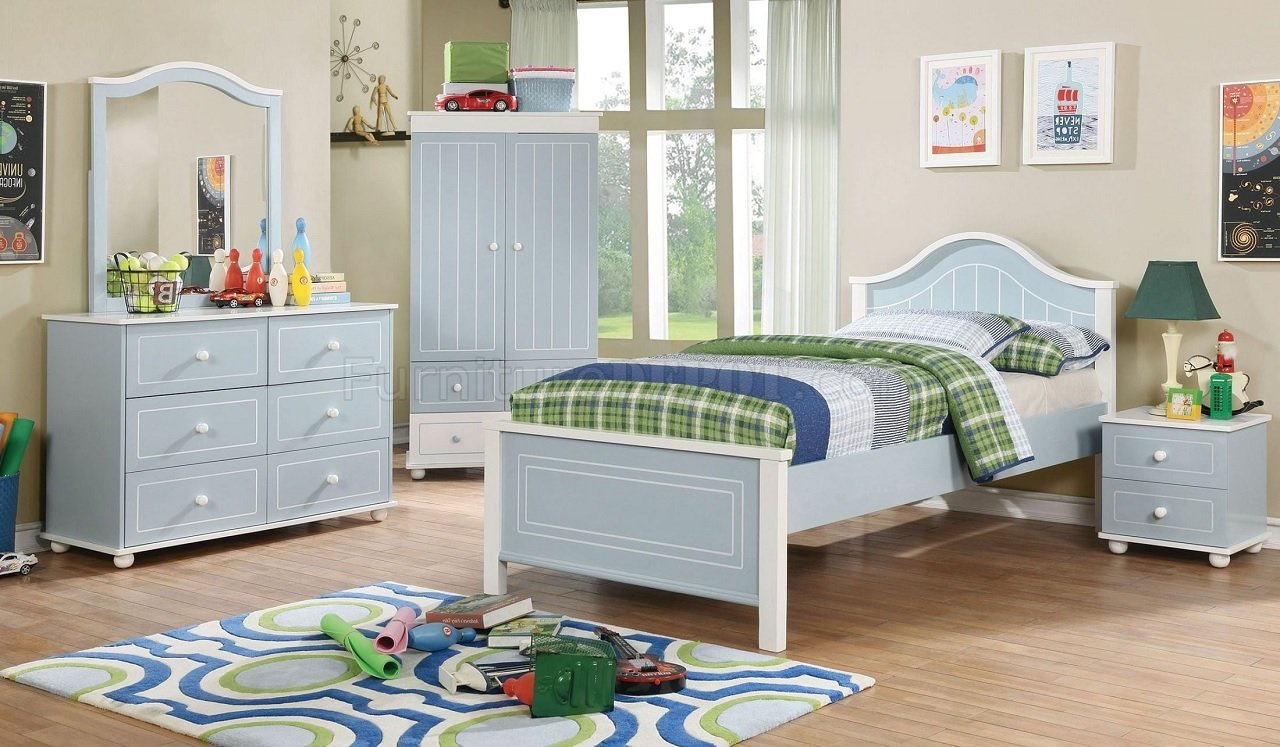 Deana 4pc Kid S Bedroom Set Cm7851 In, Light Blue Bedroom Sets
