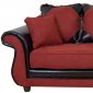 Burgundy Fabric Modern Sofa & Loveseat Set w/Options