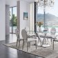 ZZ Dining Table by ESF w/Glass Top & Optional 110 White Chairs
