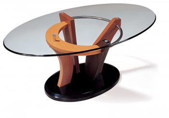 Artistic Coffee Table with Oval Glass Top [GFC-354430CN]