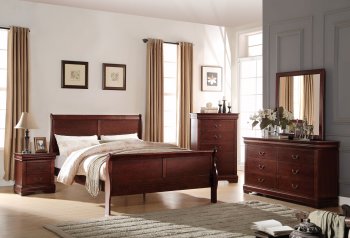Louis Philippe Bedroom 5Pc Set 23750 in Cherry by Acme w/Options [AMBS-23750-Louis-Philippe]