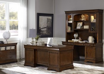 Chateau Valley Home Office Desk 901-OHJ in Brown Cherry [LFOD-901-HOJ-5JES-Chateau Valley]