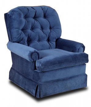 Blue Fabric Comfortable Traditional Swivel Rocker Recliner [CHFRC-V2-9695-BL]