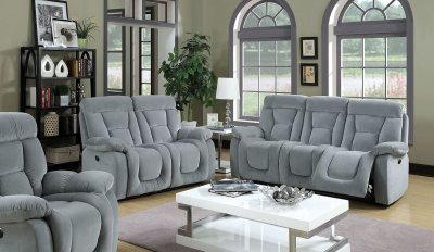 Bloomington CM6129GY Reclining Sofa in Gray Fabric w/Options