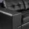 Jade Sectional Sofa in Black Leather w/Tufted Cushions