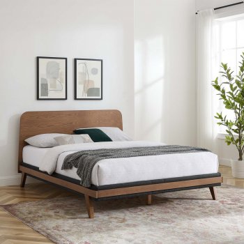 Dylan Platform Queen Bed in Walnut by Modway [MWB-MOD-6675-WAL Dylan]