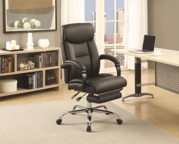 801318 Adjustable Office Chair in Black Leatherette by Coaster [CROC-801318]
