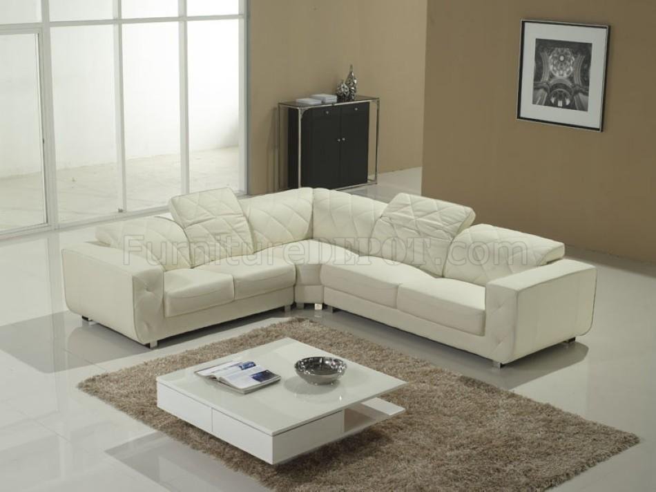 White On Tufted Leather Modern, Modern White Leather Tufted Sofa