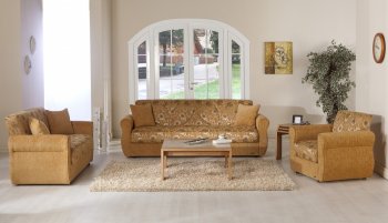 Mustard Fabric Modern Living Room w/Storage Sleeper Sofa [IKSB-MELODY-Yasemin Mustard]
