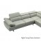 Barts Sectional Sofa Light Grey Bonded Leather by Beverly Hills