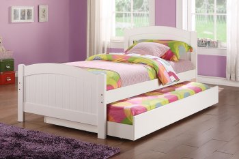 F9218 Kids Bedroom 3Pc Set by Poundex in White w/Trundle Bed [PXBS-F9218]